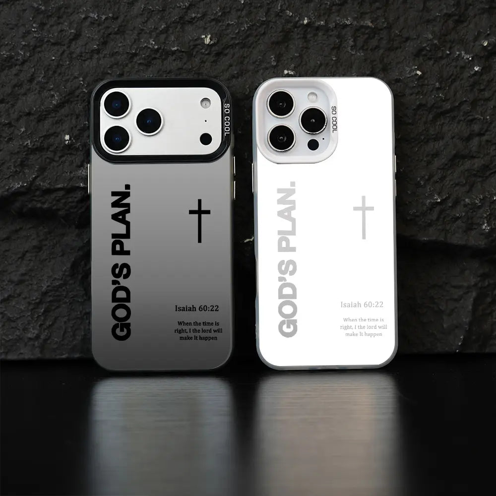 God's Plan Cross Isaiah Phone Case for iPhone and Samsung Galaxy - Durable Shockproof Silicone Cover, Faith-Inspired Design, Gradient Style