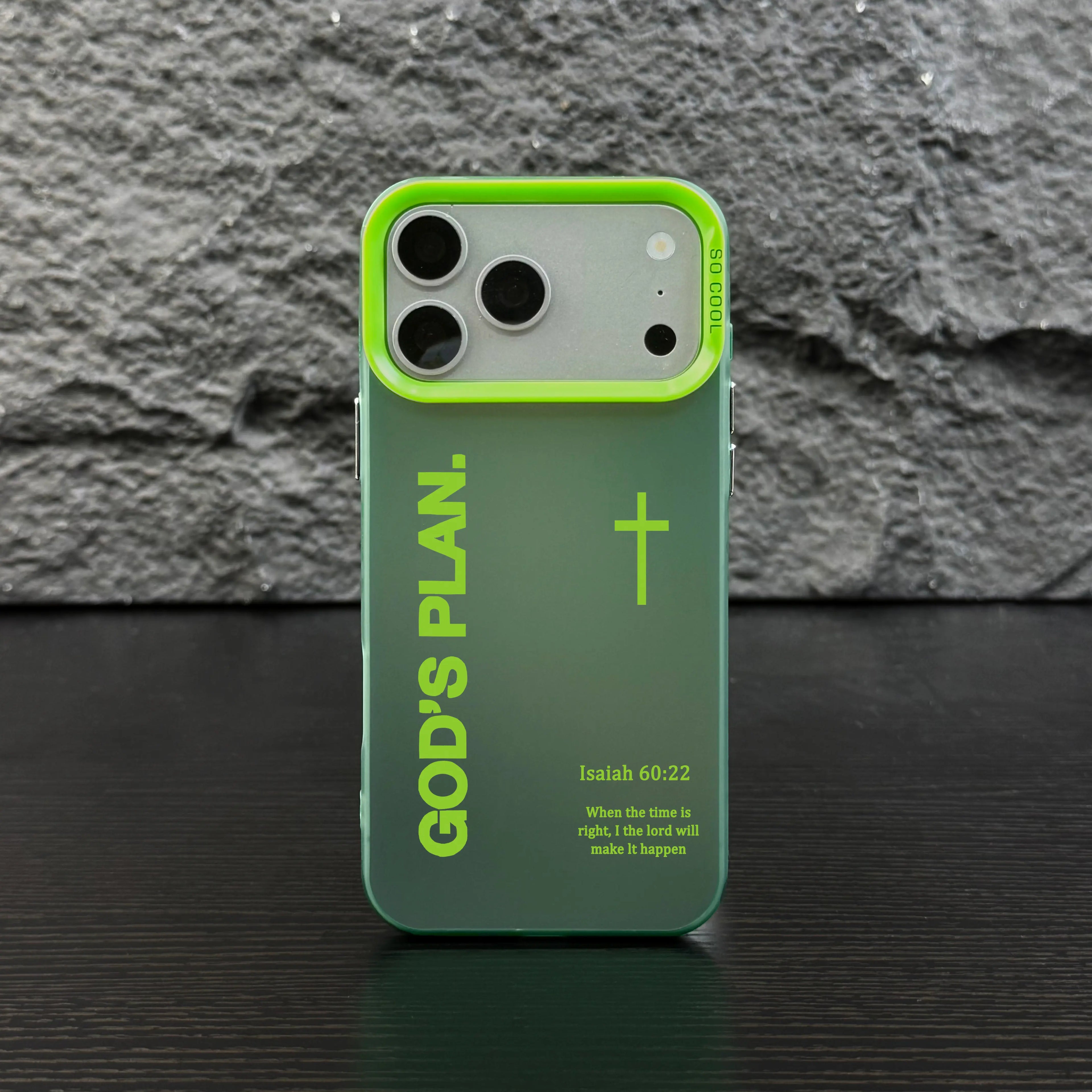 God's Plan Cross Isaiah Phone Case for iPhone and Samsung Galaxy - Durable Shockproof Silicone Cover, Faith-Inspired Design, Gradient Style