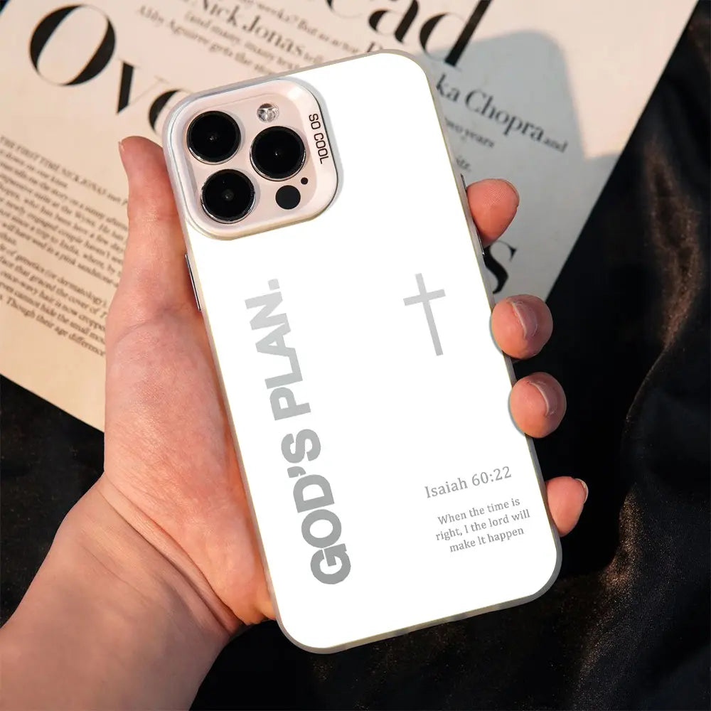 God's Plan Cross Isaiah Phone Case for iPhone and Samsung Galaxy - Durable Shockproof Silicone Cover, Faith-Inspired Design, Gradient Style