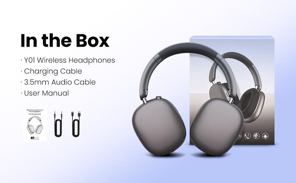 WENTRONIC Y01 Wireless ANC Headphones | Hi-Res Audio • 48H Battery • Foldable Over-Ear Bluetooth Headphones with Built-In Mic