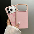 Minimalist Faux Leather iPhone Case – Textured Shockproof Protective Cover with Letter C Design