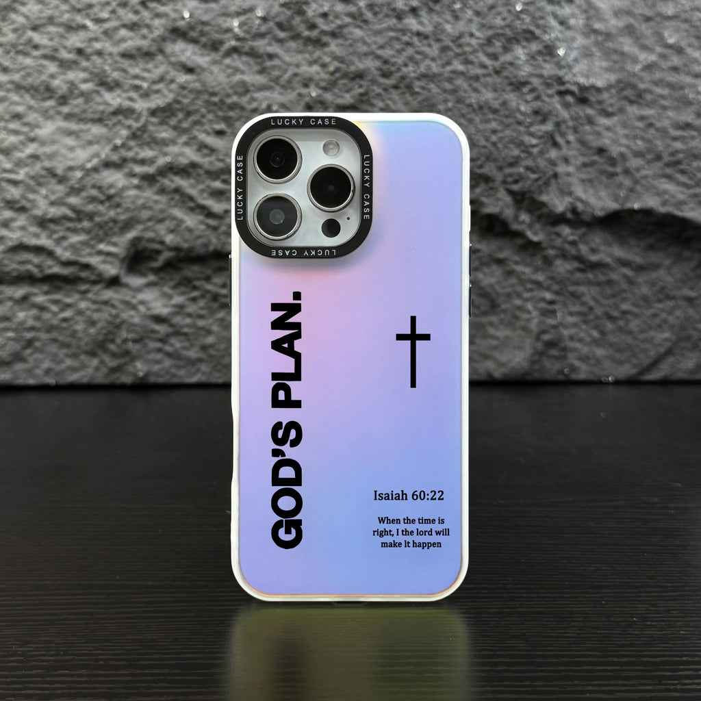 God's Plan Cross Isaiah Phone Case for iPhone and Samsung Galaxy - Durable Shockproof Silicone Cover, Faith-Inspired Design, Gradient Style