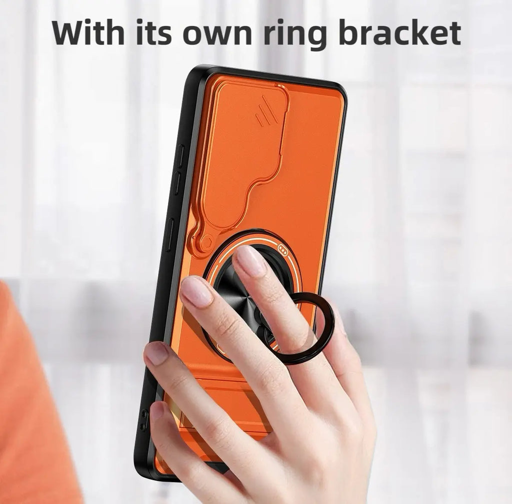 Rotating Ring Phone Case, Compatible with Samsung 26/25/24/23/22/21 Ultra, High-End Design, Practical Stand Case, TPU+PC Armor Shell, with Camera Protector, Military-Grade Protective Case