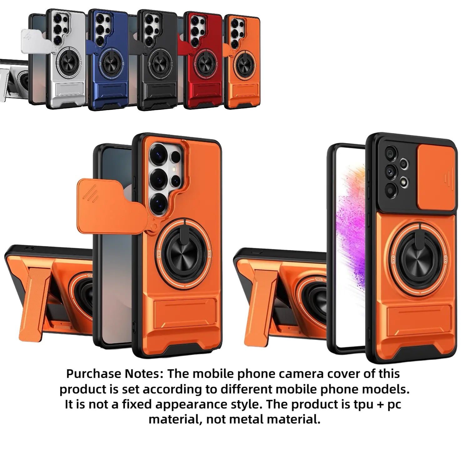 Rotating Ring Phone Case, Compatible with Samsung 26/25/24/23/22/21 Ultra, High-End Design, Practical Stand Case, TPU+PC Armor Shell, with Camera Protector, Military-Grade Protective Case