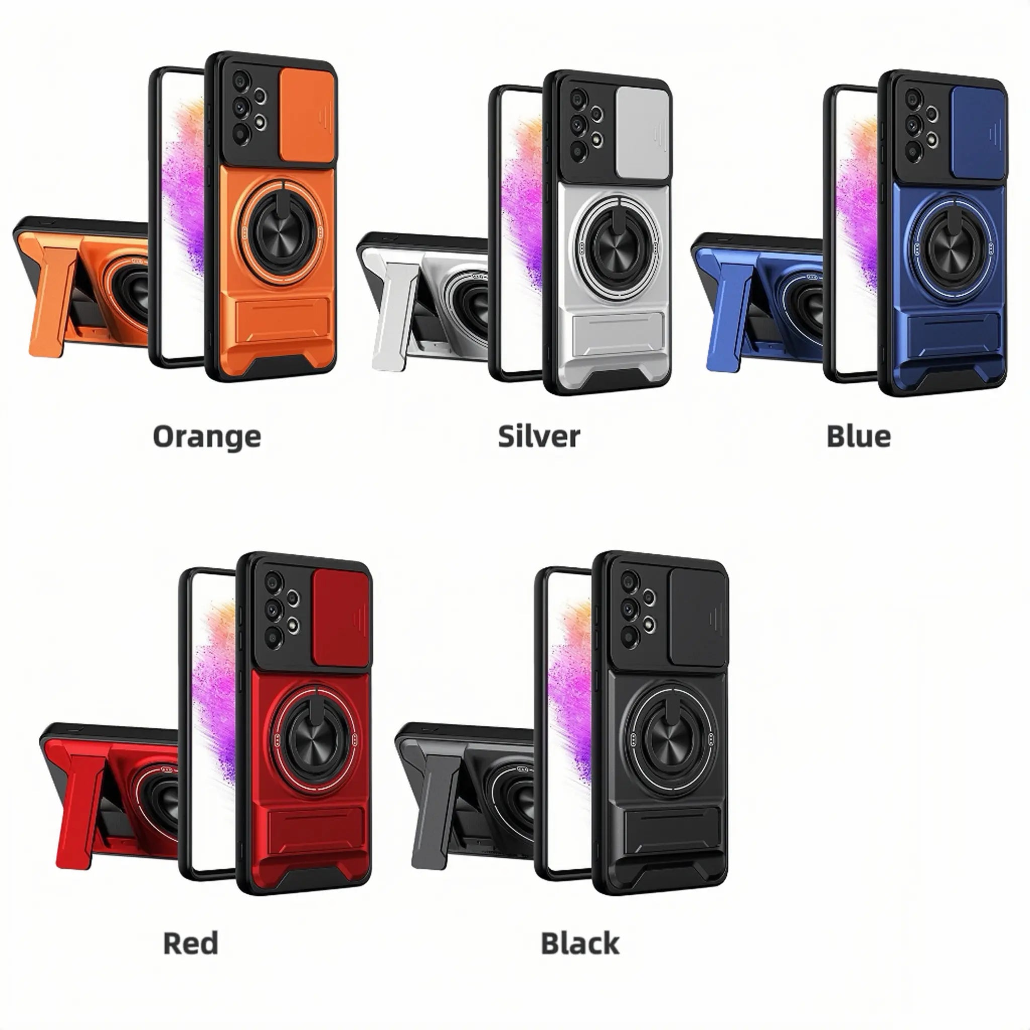 Rotating Ring Phone Case, Compatible with Samsung 26/25/24/23/22/21 Ultra, High-End Design, Practical Stand Case, TPU+PC Armor Shell, with Camera Protector, Military-Grade Protective Case
